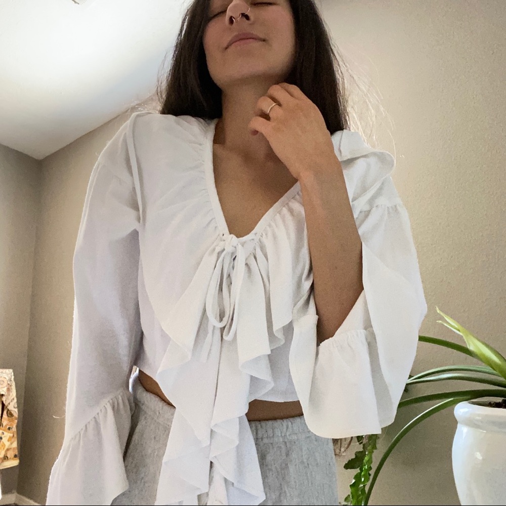 Vintage ruffled prairie top